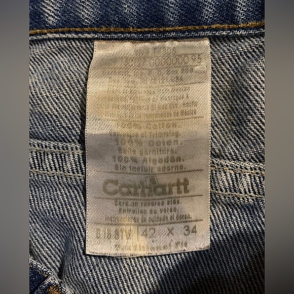 Carhartt Jeans Men’s 42x34 Blue Jeans Relaxed Fit Straight Leg - Picture 6 of 6